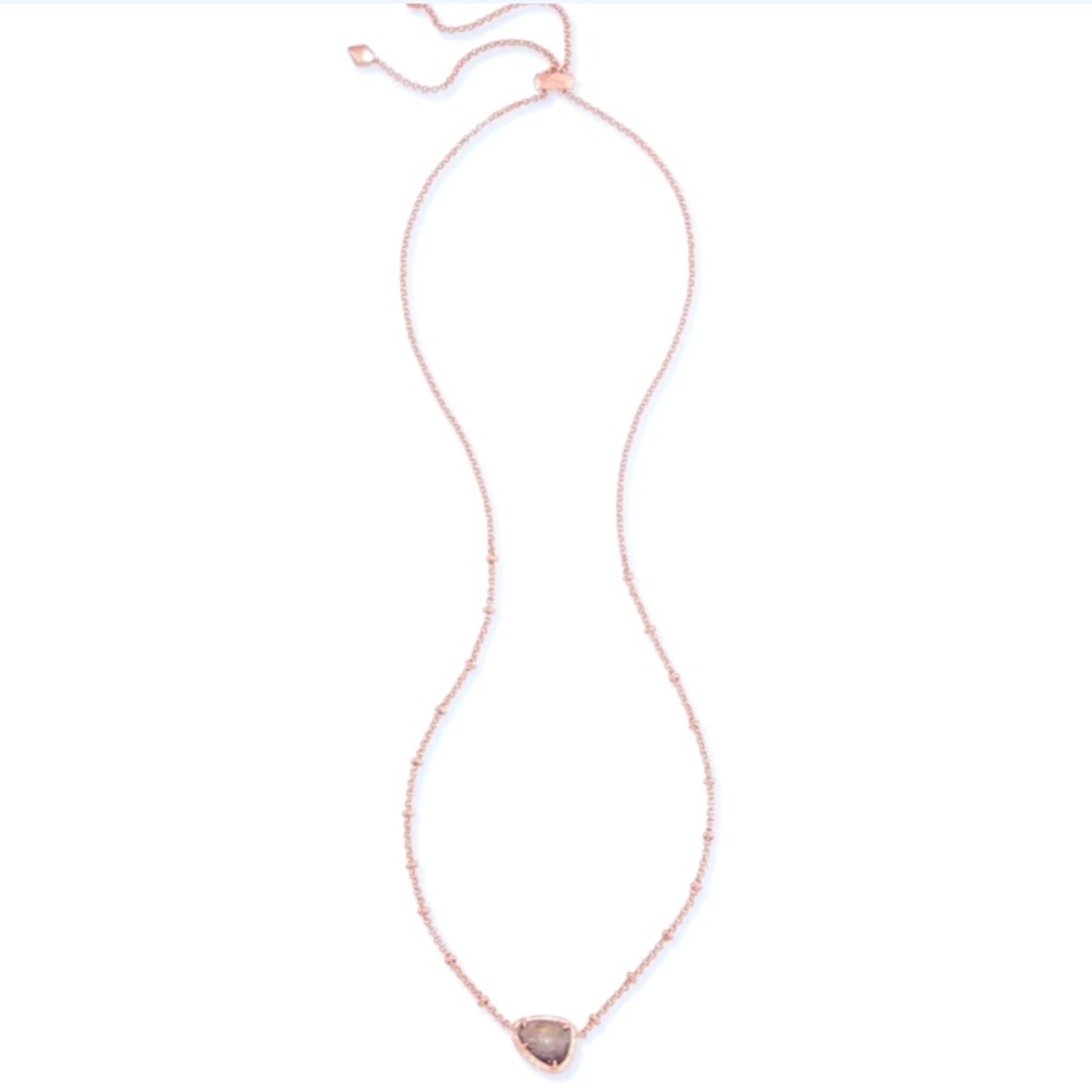 Kendra Scott Arlene adjustable crystal gray illusion rose gold 28”